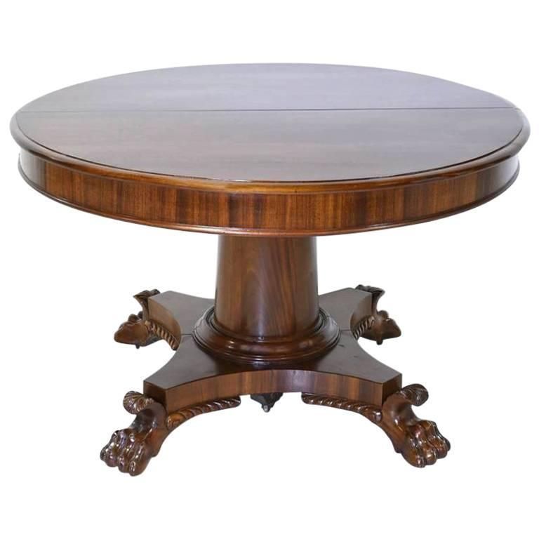 Round Empire Center Pedestal Dining Table With Four For Newest Round Pedestal Dining Tables With One Leaf (View 5 of 15)