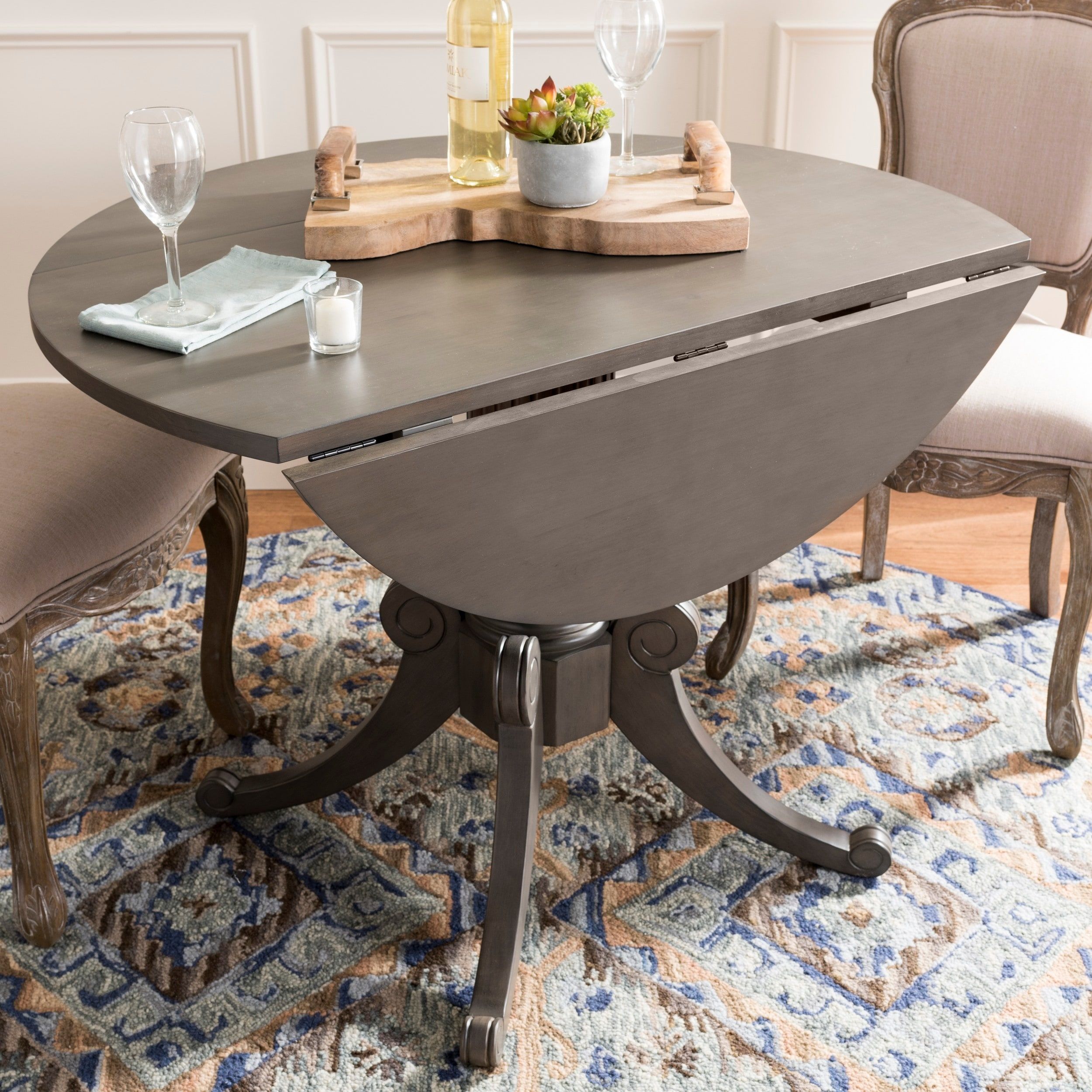 Safavieh Forest Grey Wash Drop Leaf Dining Table –  (View 1 of 15)
