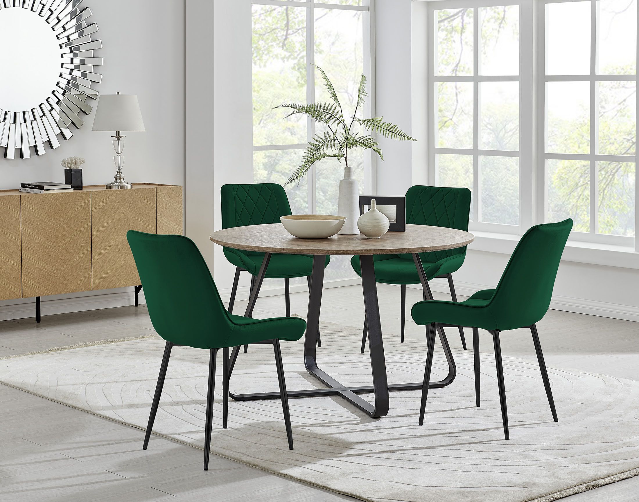 Santorini Brown Round Dining Table And 6 Pesaro Black Leg Within Most Popular Dark Brown Round Dining Tables (View 14 of 15)