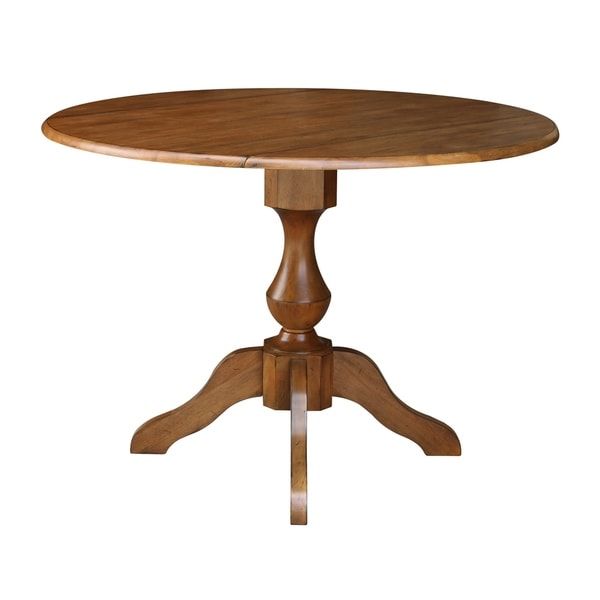 Shop 42" Round Dual Drop Leaf Pedestal Table – Pecan With Regard To Most Popular Round Dual Drop Leaf Pedestal Tables (View 13 of 15)