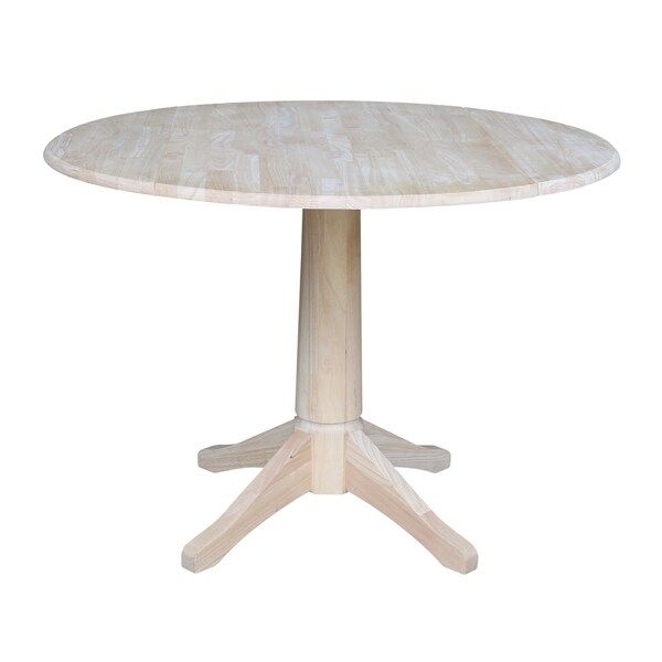 Shop 42" Round Dual Drop Leaf Pedestal Table – Unfinished With Most Recent Round Dual Drop Leaf Pedestal Tables (View 12 of 15)