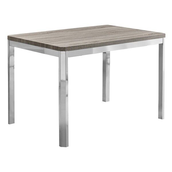 Shop Dark Taupe Chrome Metal 32 Inch X 48 Inch Dining In Most Recently Released Chrome Metal Dining Tables (View 11 of 15)