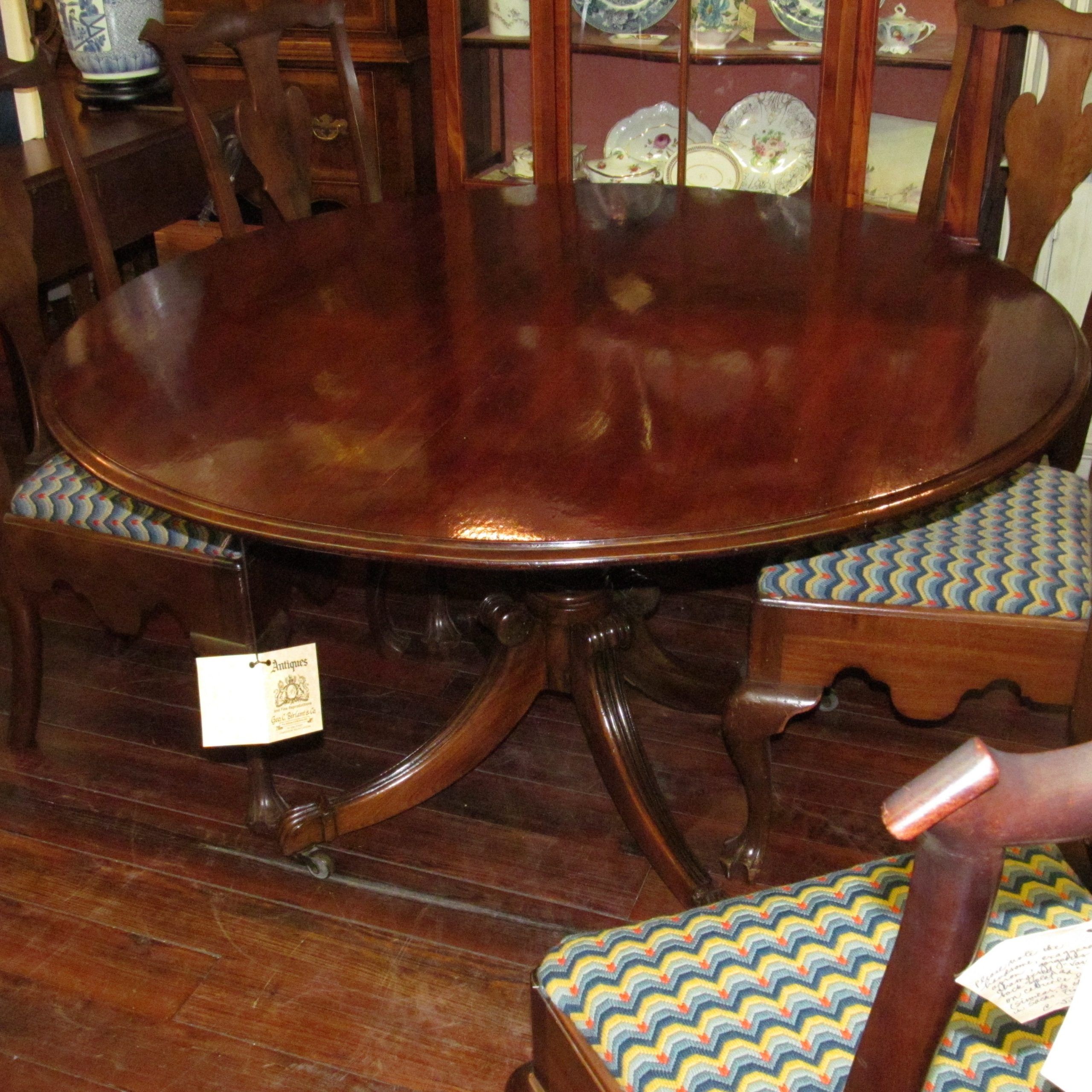 Solid Mahogany Regency Style Round Tilt Top Pedestal With Regard To Latest Mahogany Dining Tables (View 10 of 15)