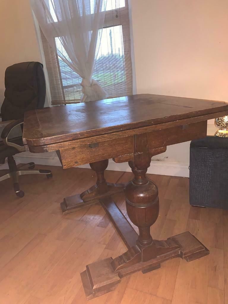 Solid Oak Antique Extendable Dining Room Table | In Intended For Latest Antique Oak Dining Tables (View 14 of 15)