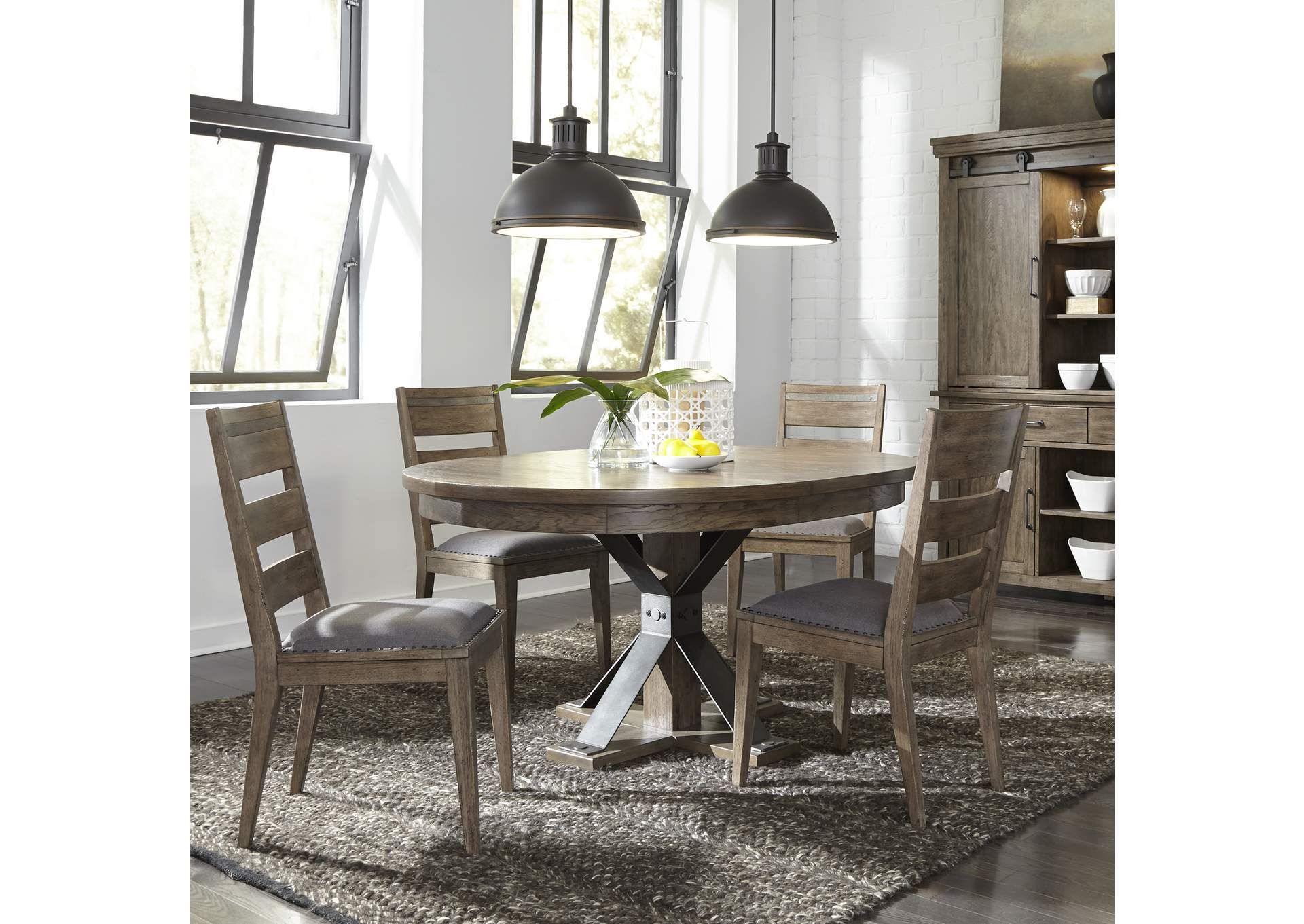 Sonoma Road Brown Round Extension Leaf Dining Table Regarding Recent Brown Dining Tables With Removable Leaves (View 15 of 15)