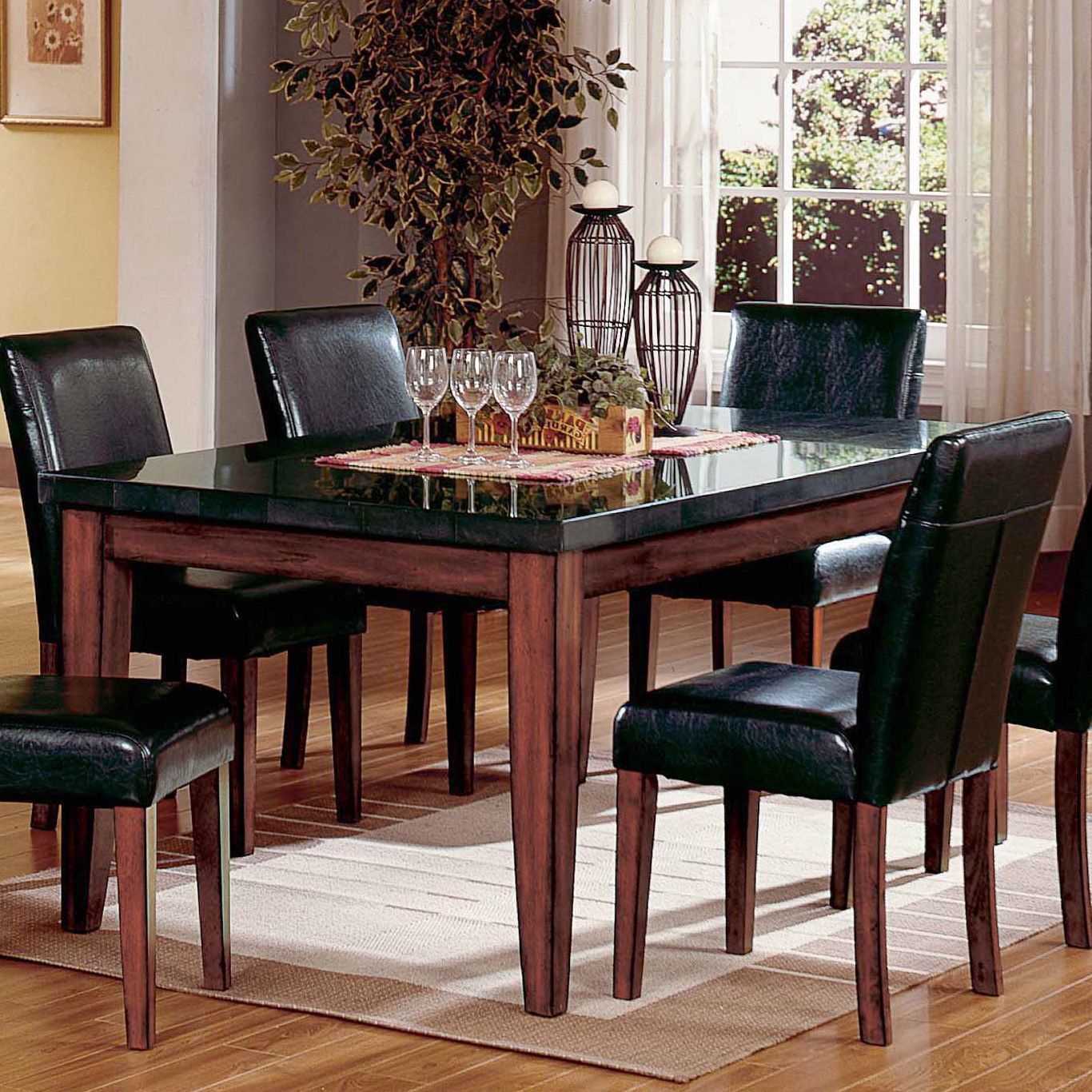 Steve Silver Montibello Granite Top Rectangular Table Throughout Most Recently Released Silver Dining Tables (View 8 of 15)