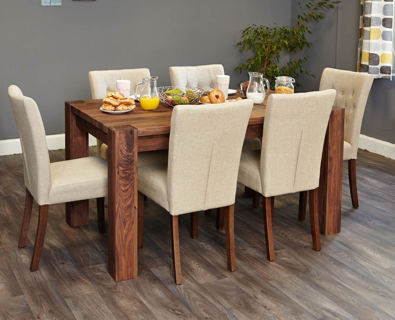 Toronto Walnut 5Ft Dining Table Set | Oak World With Regard To Best And Newest Walnut Tove Dining Tables (View 7 of 15)