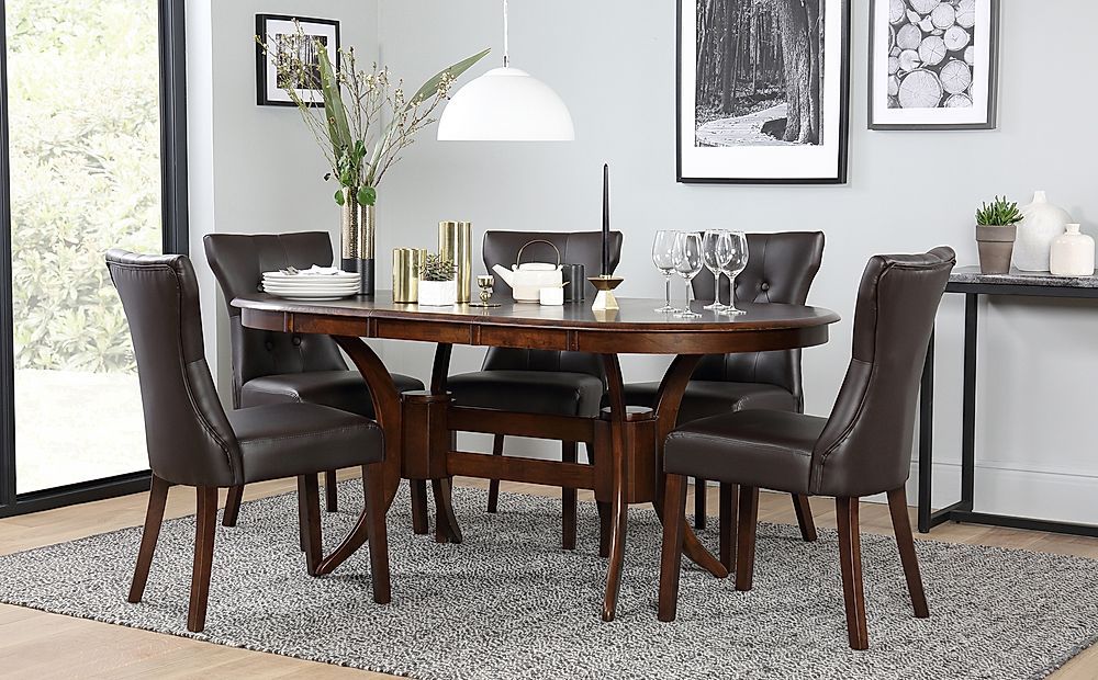 Townhouse Oval Dark Wood Extending Dining Table With 4 For Most Current Brown Dining Tables (View 13 of 15)