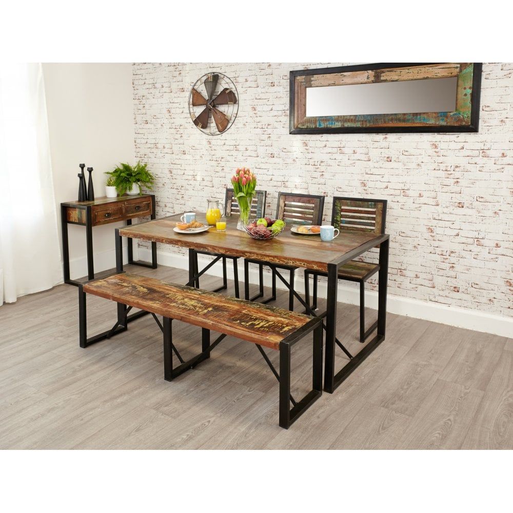 Urban Chic Reclaimed Wood Rectangular Dining Table – 180Cm Intended For 2017 Natural Rectangle Dining Tables (View 8 of 15)