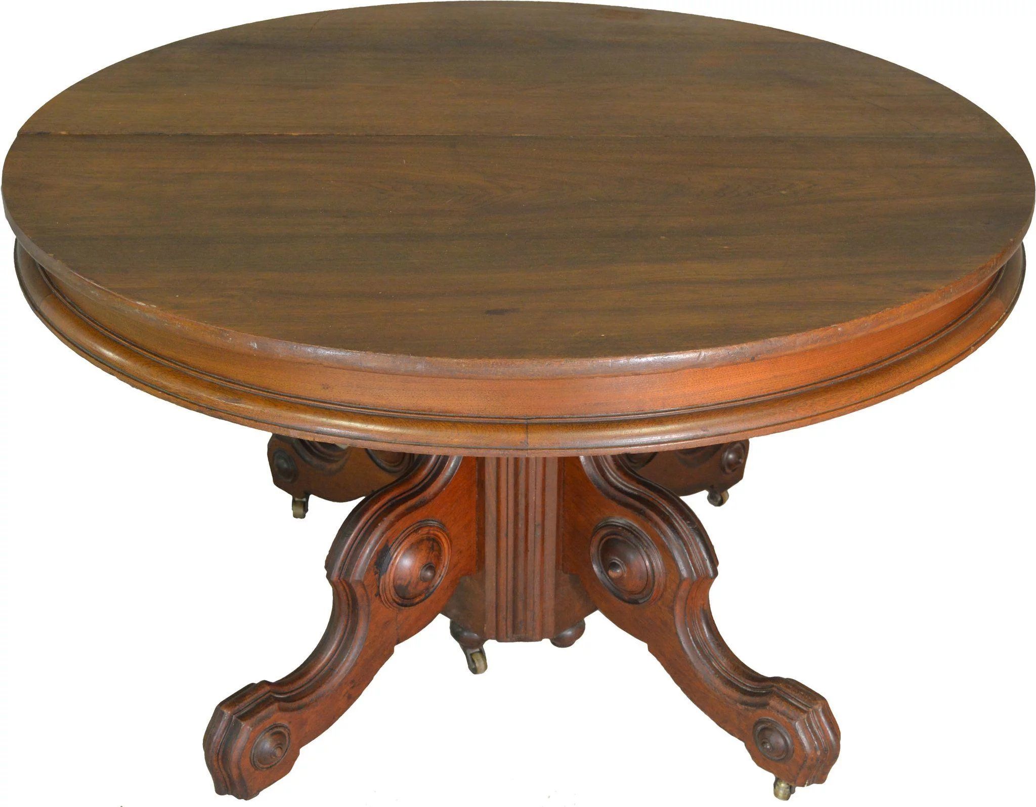 Victorian Round Walnut Dining Table : Maine Antique Pertaining To 2017 Vintage Brown Round Dining Tables (View 3 of 15)