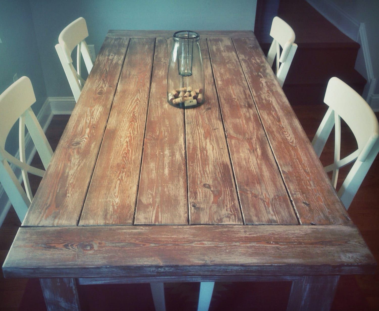 Weathered Rustic Farmhouse Style Dining Table Intended For Current Rustic Honey Dining Tables (View 11 of 15)
