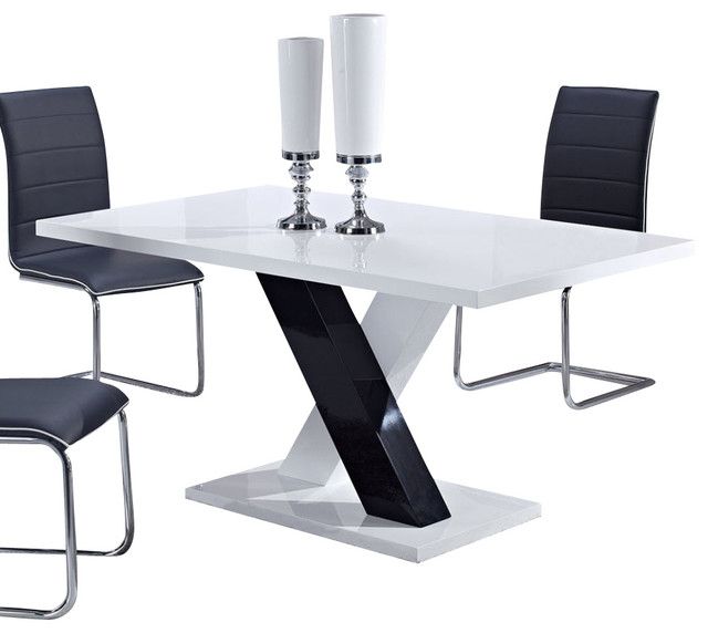 White High Gloss And Blackglobal Furniture Usa With Most Current White And Black Dining Tables (View 8 of 15)
