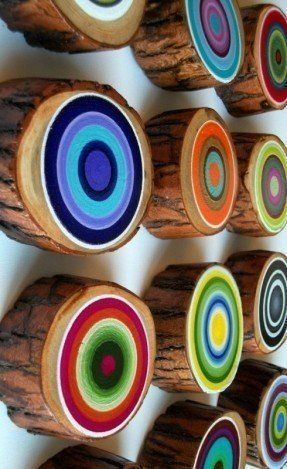 12 Modern Tree Circles Amazing Colors Abstract Paintings Regarding Abstract Wood Wall Art (View 10 of 15)