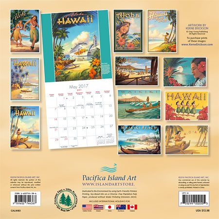 2017 Deluxe Wall Calendars – Aloha Hawaii – Vintage With Regard To Hawaii Wall Art (View 15 of 15)