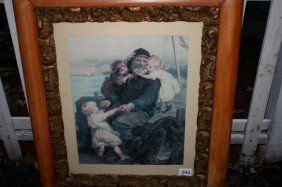 294: Frame With Print Of Old Sea Captain & Children : Lot 294 Regarding Children Framed Art Prints (View 5 of 15)