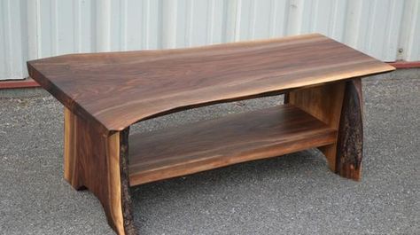 36" Long Live Edge Walnut Rustic Coffee Table For Home Throughout Rustic Walnut Wood Coffee Tables (View 9 of 15)