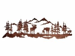 42" Moose Family Metal Wall Art – Wildlife Wall Decor Intended For Mountains Wood Wall Art (View 11 of 15)