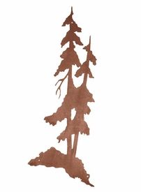 42" Tall Pine Trees Metal Wall Art – Nature Wall Decor With Regard To Nature Wood Wall Art (View 13 of 15)