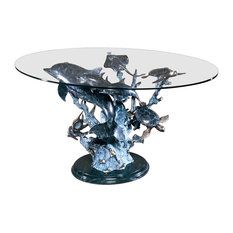 50 Most Popular Glass Dolphin Coffee Table Coffee Tables Intended For Glass And Pewter Oval Coffee Tables (View 14 of 15)