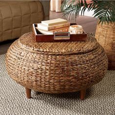 Abrielle Seagrass Storage Coffee Table | Coffee Table With For Natural Seagrass Coffee Tables (View 9 of 15)