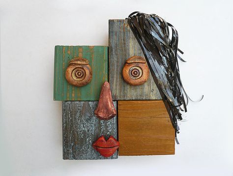 Abstract Mask, Wall Sculpture, Mixed Media 3D, Unique Wall With Regard To Abstract Wood Wall Art (View 7 of 15)