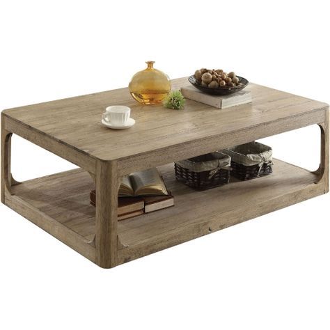 Acme 82235 Zaina Coffee Table In Natural Oak | Coffee Pertaining To Natural Wood Coffee Tables (View 5 of 15)