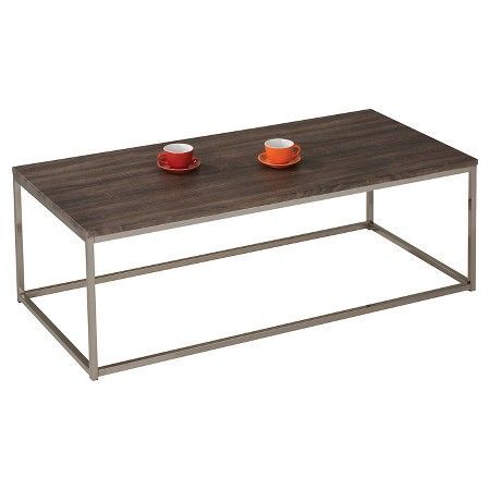 Acme Cecil Coffee Table – Walnut & Brushed Nickel With Walnut And Gold Rectangular Coffee Tables (View 12 of 15)