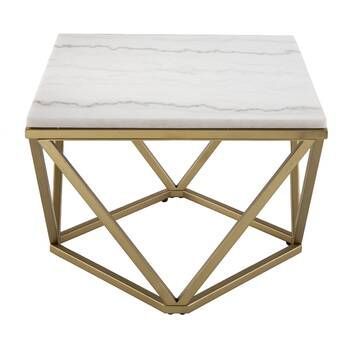 Adrianna 2 Piece Coffee Table Set | Coffee Table, Marble For Black Metal And Marble Coffee Tables (View 5 of 15)