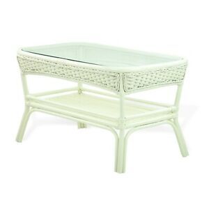 Alexa Rectangular Coffee Table White Color Natural Rattan In Natural Woven Banana Coffee Tables (View 4 of 15)