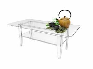 All Clear Tabel Plexiglass Coffee Table Lucite Frame Glass With Regard To Silver And Acrylic Coffee Tables (View 12 of 15)