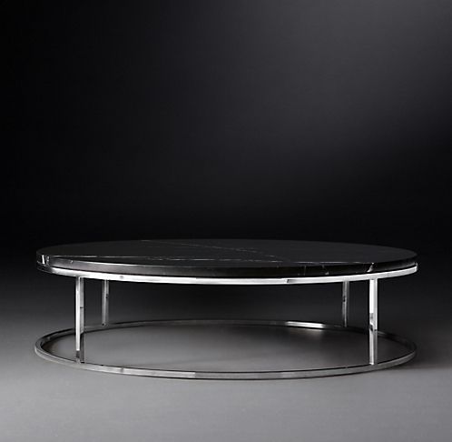 All Coffee Tables | Rh Modern | Marble Round Coffee Table For Black Metal And Marble Coffee Tables (View 10 of 15)