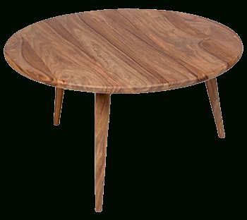 Allegro Solid Wood 3 Legs Coffee Table | Decorist With Regard To Metal Legs And Oak Top Round Coffee Tables (View 8 of 15)