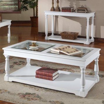 Amazon: Parker House Alpine Rectangle Cottage White Throughout Square Weathered White Wood Coffee Tables (View 9 of 15)
