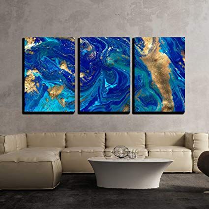 Amazon: Wall26 – 3 Piece Canvas Wall Art – Marbled For Liquid Wall Art (View 12 of 15)