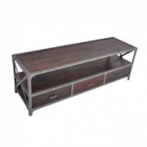 Angle Industrial Entertainment Unit Tv Stand Chocolate L Inside Cocoa Coffee Tables (View 11 of 15)