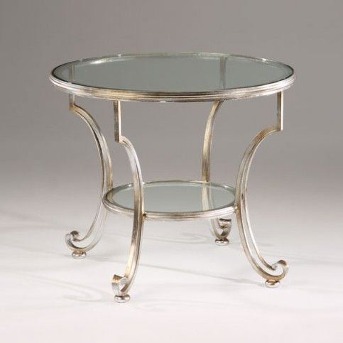 Antique Silver Leaf Two Tier Accent Table | Iron Coffee With Silver And Acrylic Coffee Tables (View 14 of 15)