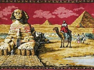 Antique Wall Tapestry Rug Egyptian Revival Art Deco Sphinx Pertaining To Spinx Wall Art (View 1 of 15)
