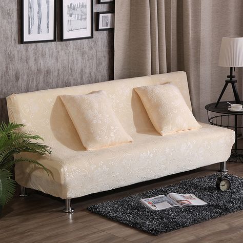 Armless Solid Color Couch Sofa Covers Home Decoration Sofa Regarding Ecru And Otter Coffee Tables (View 1 of 15)