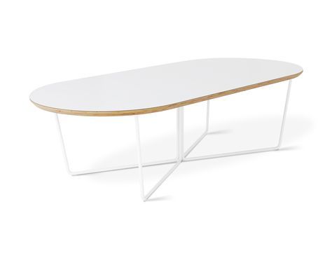 Array Coffee Table – Oval – White | The Array Coffee Table Intended For Geometric White Coffee Tables (View 12 of 15)
