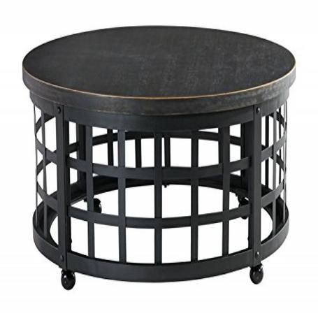 Ashley Ashley Marimon Coffee Table Round Cocktail Table With Black Metal Cocktail Tables (View 6 of 15)