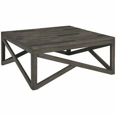 Ashley Furniture Haroflyn Square Coffee Table In Rustic In 1 Shelf Square Coffee Tables (View 8 of 15)
