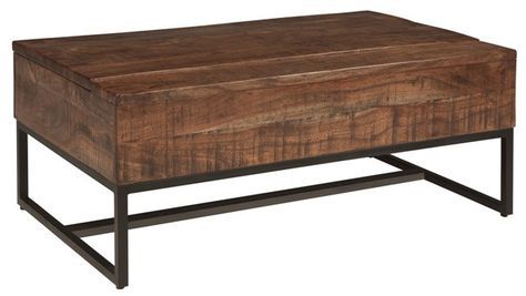Ashley Furniture Hirvanton Warm Brown Lift Top Cocktail Throughout Warm Pecan Coffee Tables (View 6 of 15)