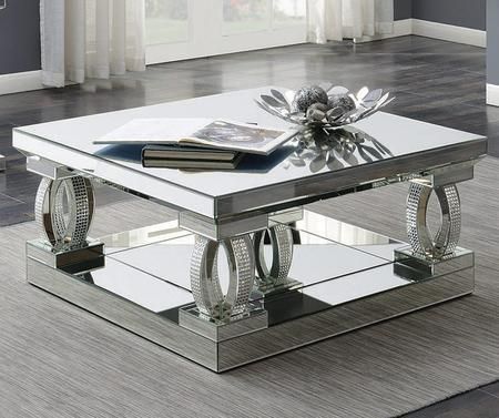 Avonlea Coffee Table | Mirrored Coffee Tables, Coffee Intended For Gray Wood Black Steel Coffee Tables (View 1 of 15)