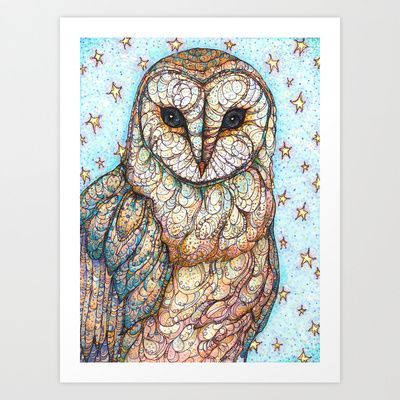 Barn Owl Art Printkate Fitzpatrick | Society6 | Owl Throughout The Owl Framed Art Prints (View 5 of 15)