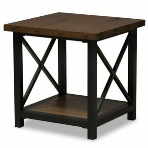 Baxton Studio Herzen 24" Square End Table In Antique Black Inside Square Modern Accent Tables (View 4 of 15)