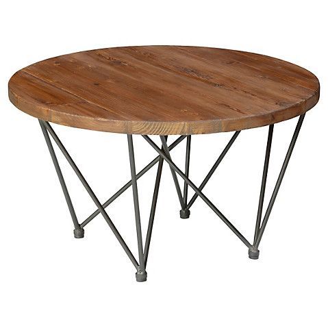 Bea 32" Round Coffee Table, Wood/Silver $ (View 11 of 15)