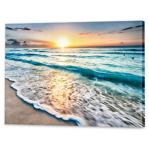 Beach Sunset Canvas Art Print | Framed Ready To Hang With Sunset Wall Art (View 8 of 15)
