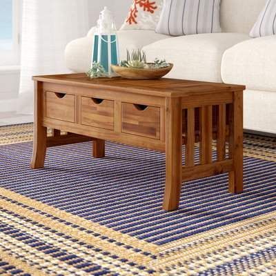 Beachcrest Home Rothstein Coffee Table With Storage With Metal And Oak Coffee Tables (View 10 of 15)
