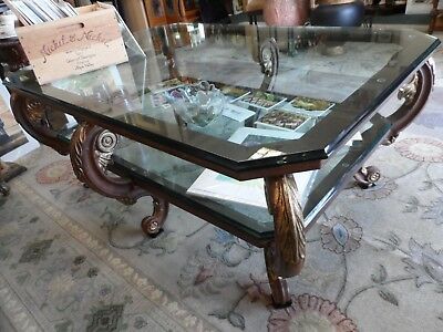 Beautiful Heavy Large Ornate Cast Iron Eight Leg Double Throughout Glass Coffee Tables (View 6 of 15)