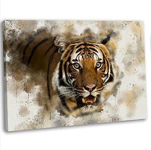Bengal Tiger Abstract Watercolour Canvas Print Framed For Tiger Wall Art (View 15 of 15)